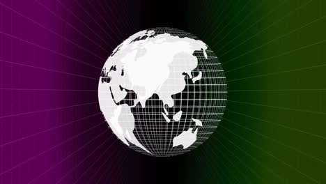 Spinning-globe-against-tricolor-background