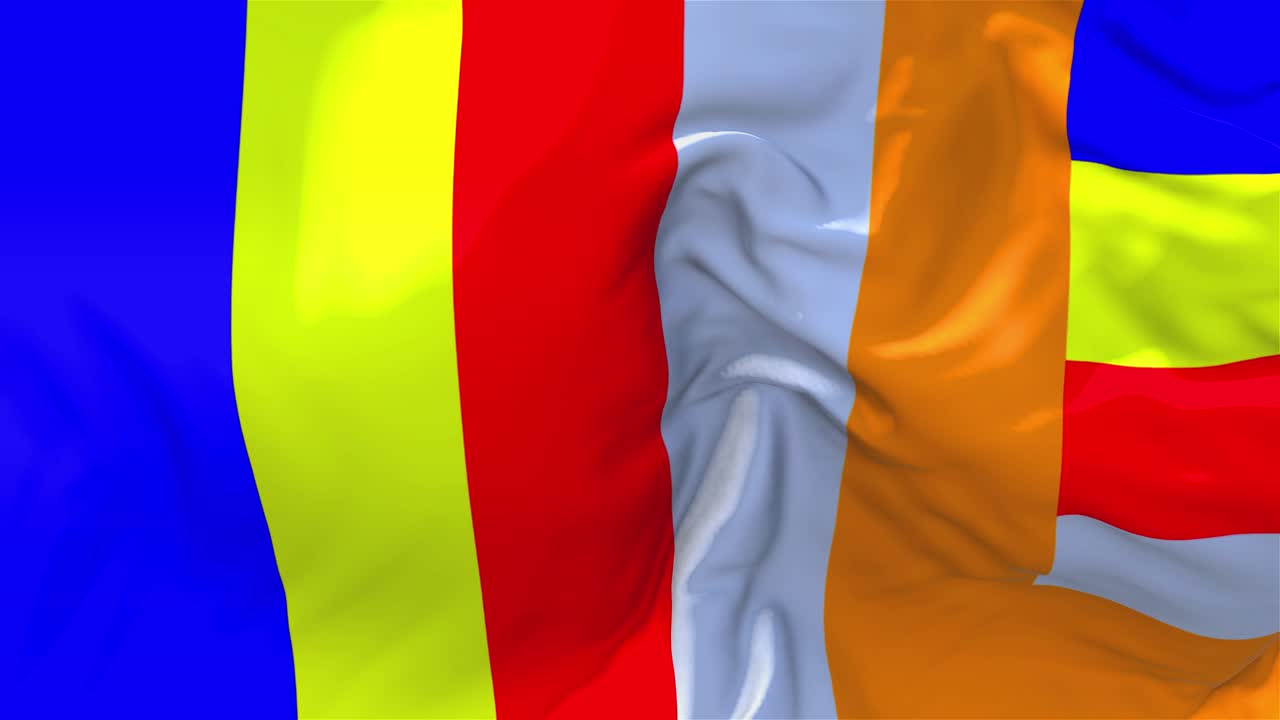 Powiewająca flaga buddyjska
