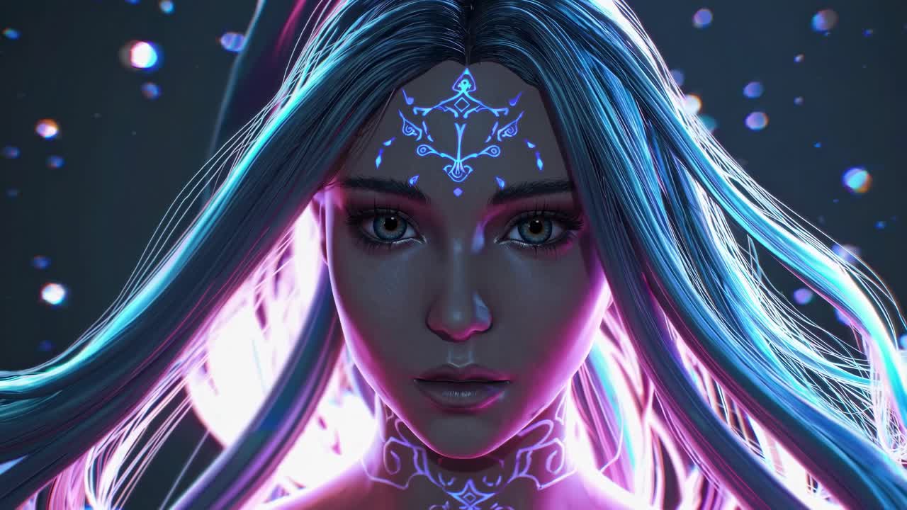Neon-fantasiatyttö