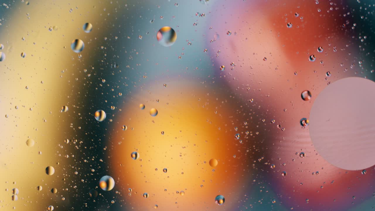 Smooth movement of colorful bubbles, relaxation, creativity