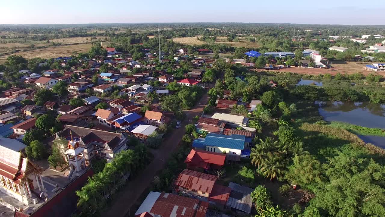 sakonnakon 지방, 태국 sakonnakon 호수, 랜드마크의 공중 촬영