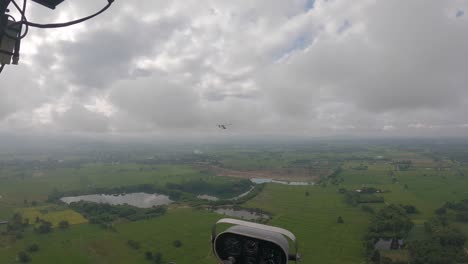 hyperlapse pov of ultralight aircraft coming from afar