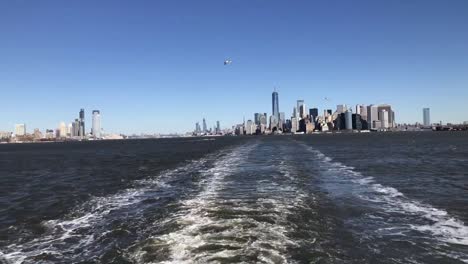 view of lower manhattan from the staten island ferry