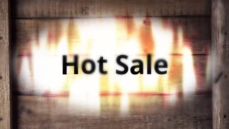letrero de venta en caliente en tablero de madera