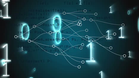 animación de la red de conexiones sobre el procesamiento de datos sobre fondo negro