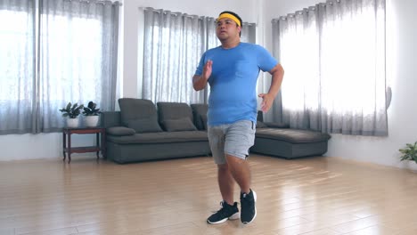 man exercising at home