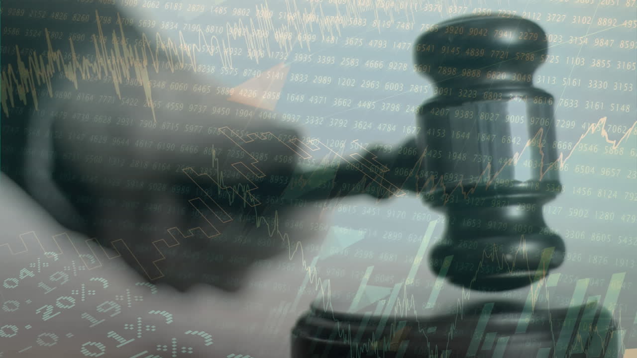 경매관의 망치에 대한 통계 및 금융 데이터 처리의 애니메이션