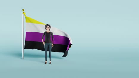 3d video of non-binary pride flag isolated against white background