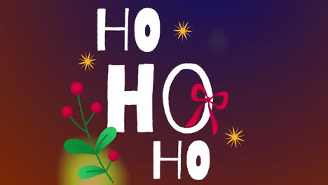 animation of ho text over colourful shapes