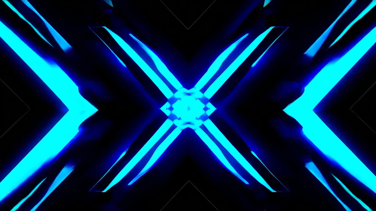 Abstract Neon Lights X Shape