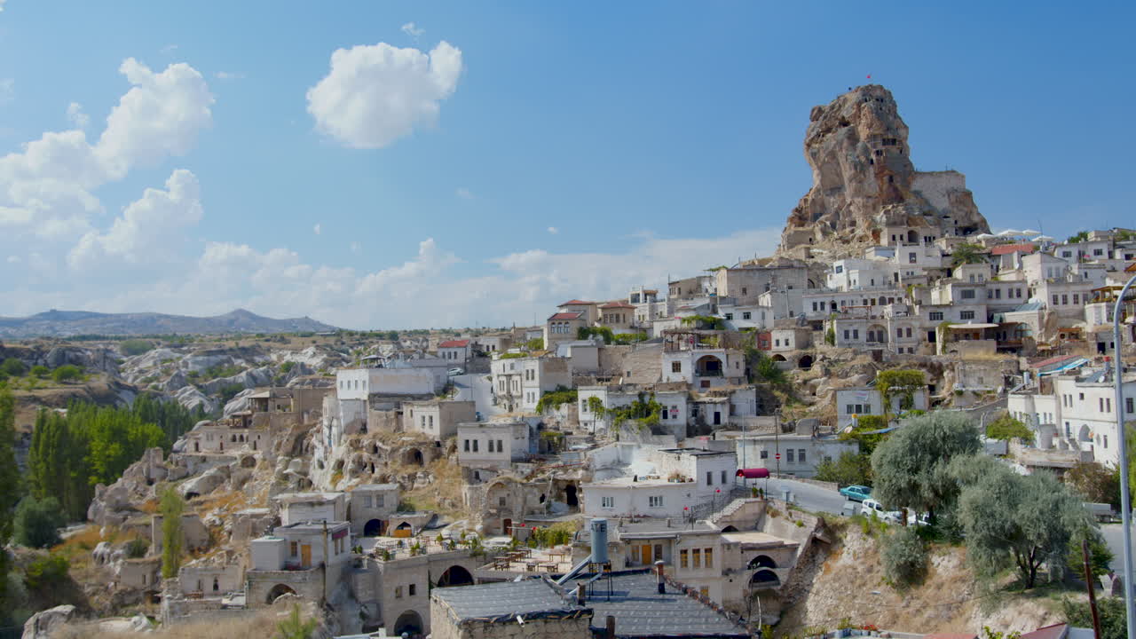 Cappadocia in Turkey, Caves, City and Mountain.
