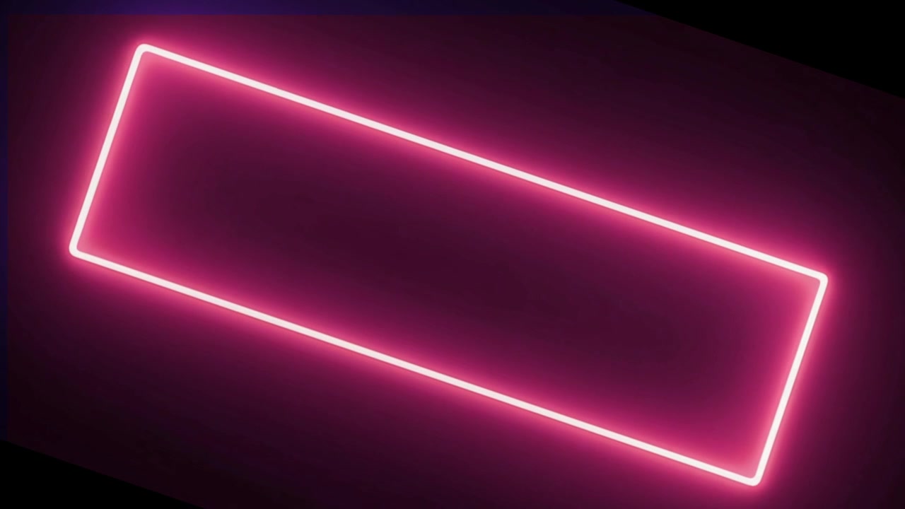Glowing Pink Neon Rectangular Frame on Dark Background