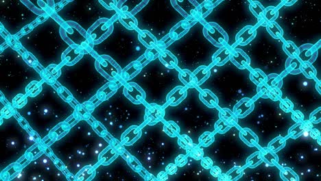 animación de bucle de tecnología de enlace de cadena de bloques de hologramas