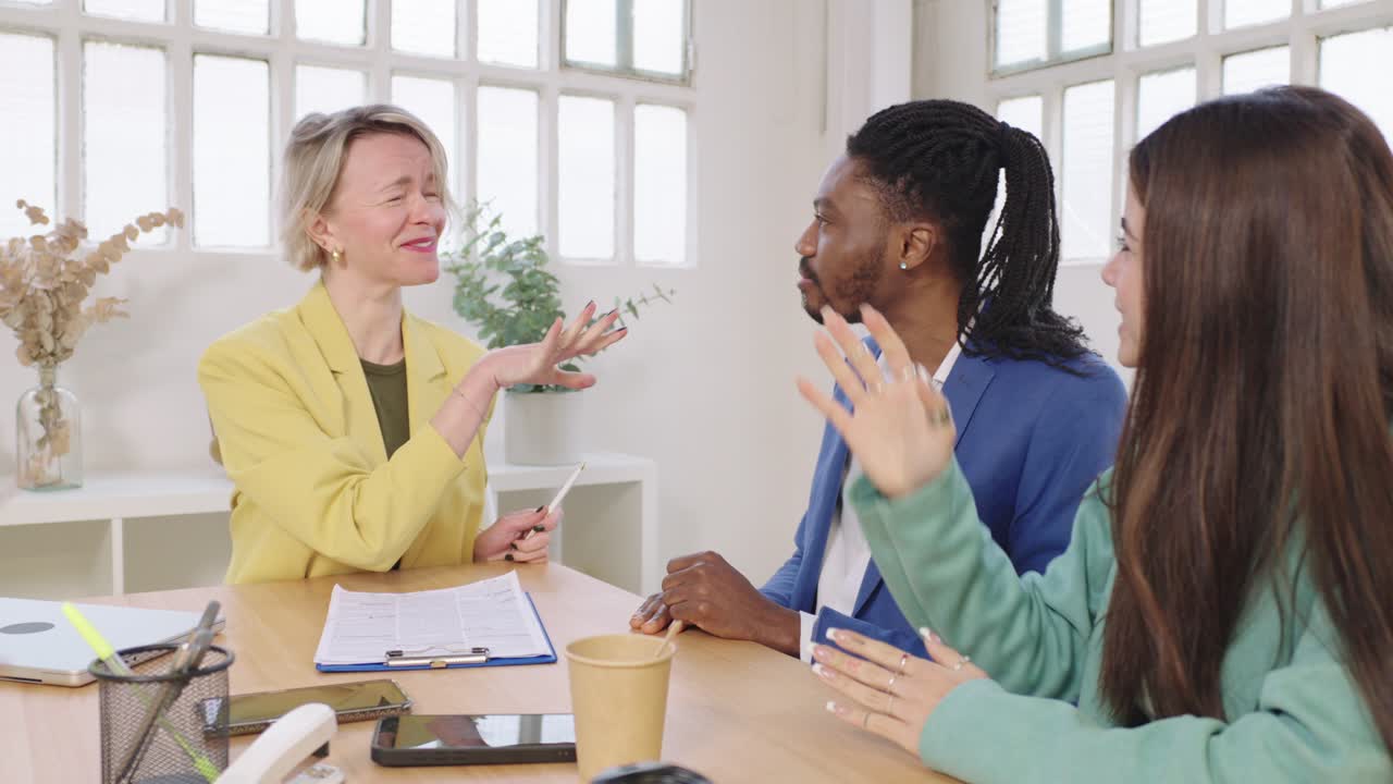 Business meeting with handshake