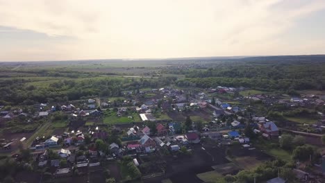 aerial view of a small village in the countryside