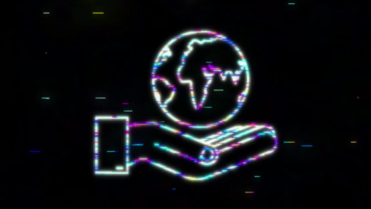 손에 린 지구 행복한 지구의 날 행성 기호 모션 그래픽