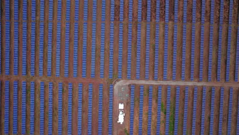 top-down view of a meticulous solar panel array, an emblem of modern sustainable energy
