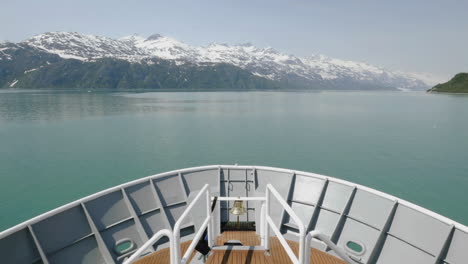 point of view time lapse on a bow of a ship approaching margerie glacier in glacier bay national park alaska