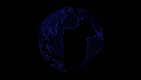 planeta tierra en bucle - 4k globo digital abstracto - conexiones globales con puntos de conexión - futurista alta tecnología bucle planeta - tierra conectada - red tecnológica y tierra digital 4k - color marino