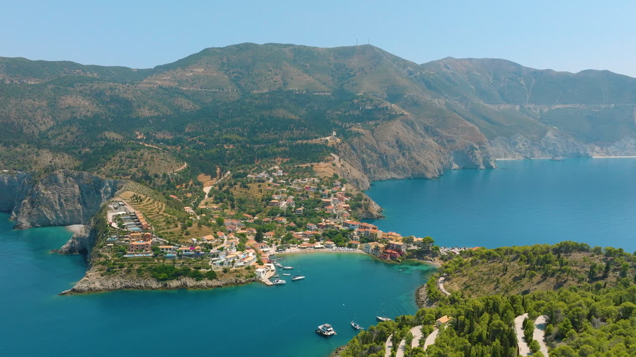 Scenic Coastal Village in Greece