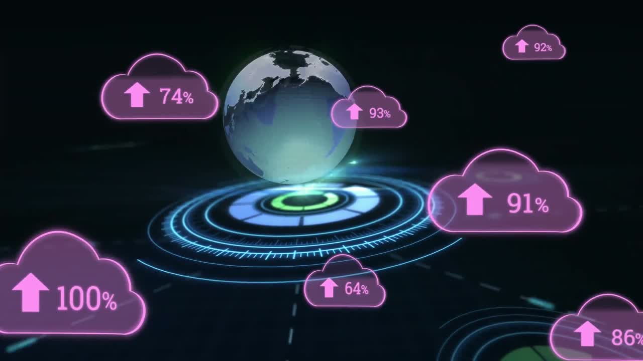 animación de nubes con un número creciente en todo el mundo
