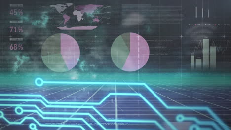 animation of statistics and data processing over grid