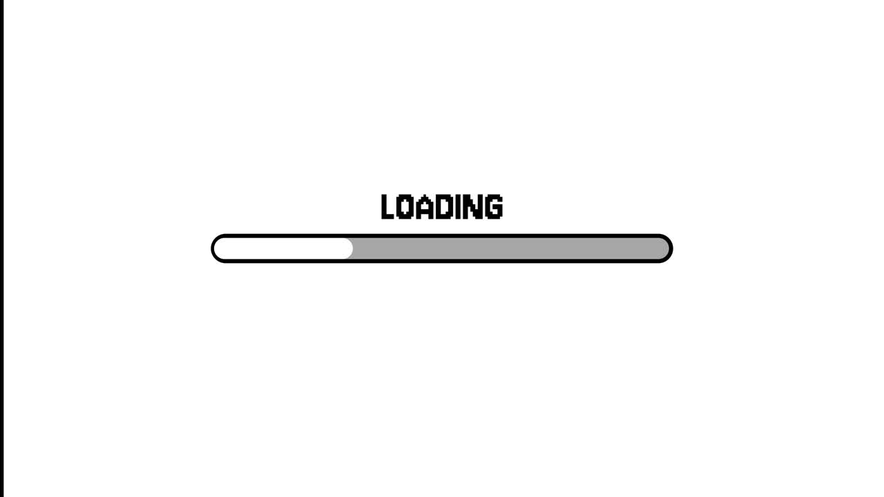 Pixel Art Loading Bar Animation Completing Progress