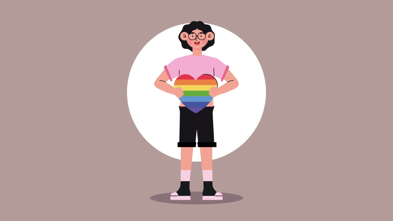 Person Holding a Rainbow Heart