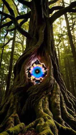 mystical giant tree in the forest