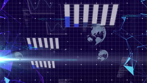 animation of data processing over globes