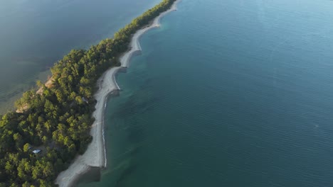 Amanohashidate,-Drone-Shot-of-Picturesque-Kyoto-Location,-Japan