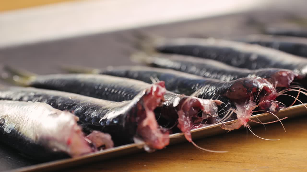 Preparing Raw Sardines