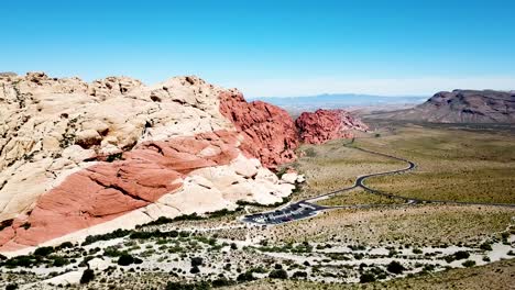 left pan drone flyover of calico hills at red rock canyon national conservation area las vegas nevada