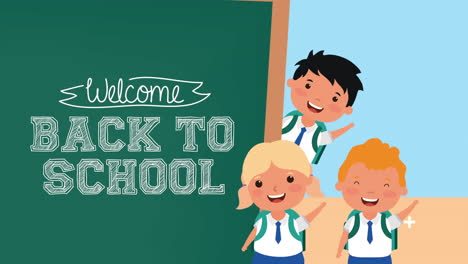 back to school season with little kids and chalkboard