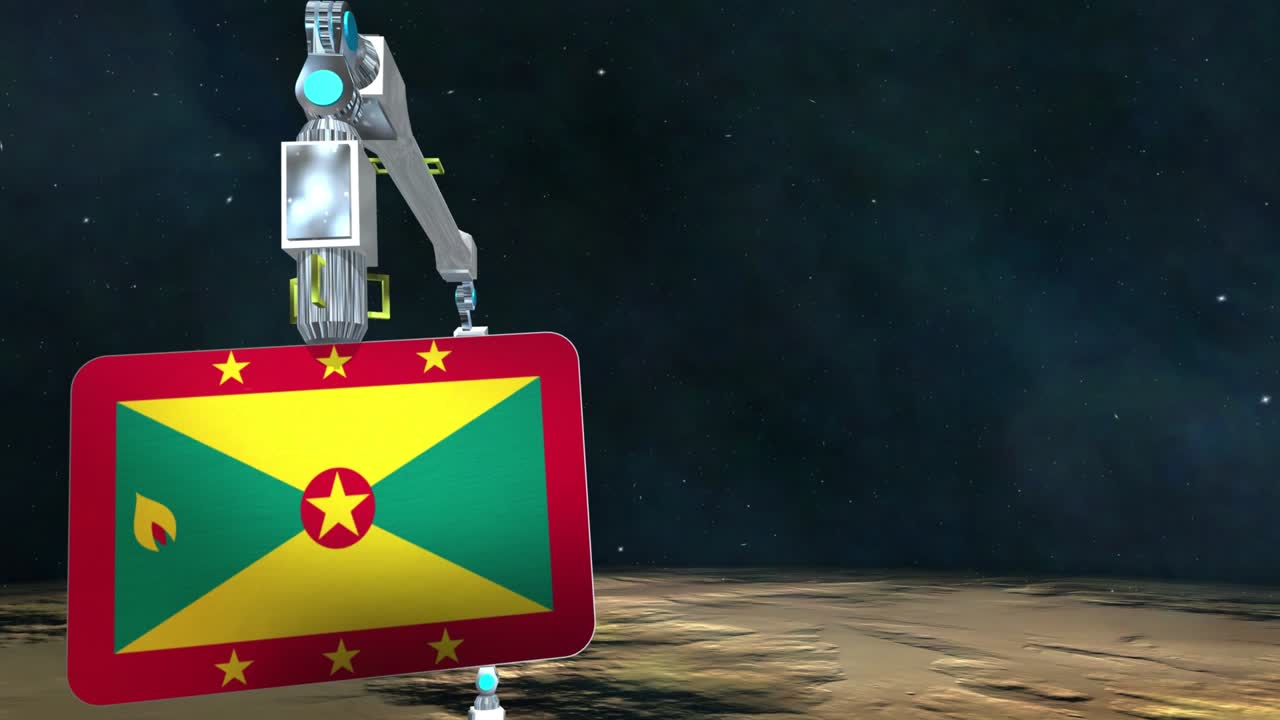 그레나다 발 판이 지구에서 발굴되었습니다.