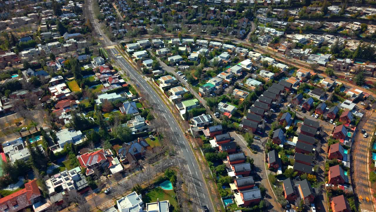 Exclusive Los Trapenses neighborhood in Lo Barnechea, framed by stunning snowy mountains