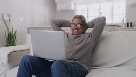 happy, smiling elderly man enjoying entertainment