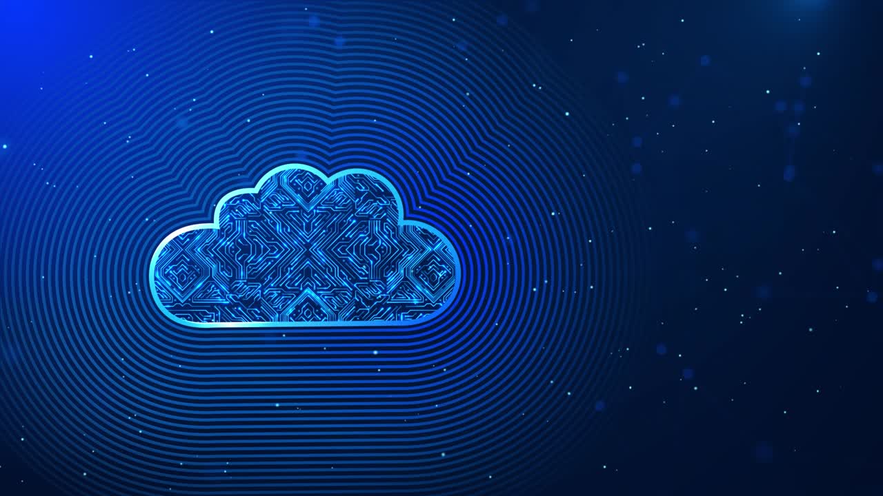 ologramma della tecnologia cloud dello sfondo del ciclo cloud. archiviazione cloud.