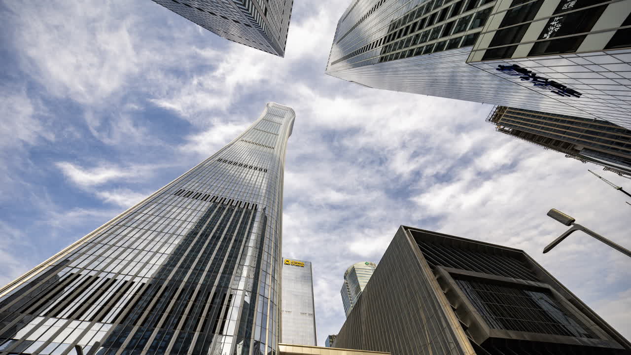 Timelapse of the Beijing city skyline from a high vantage point