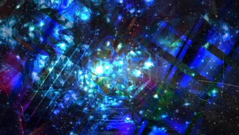 manchas brillantes vibrantes que caen lentamente en el espacio exterior con el polvo que se eleva - animación de fondo de movimiento de bucle sin costuras de 4k