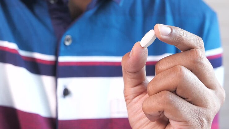 Person Holding a Pill