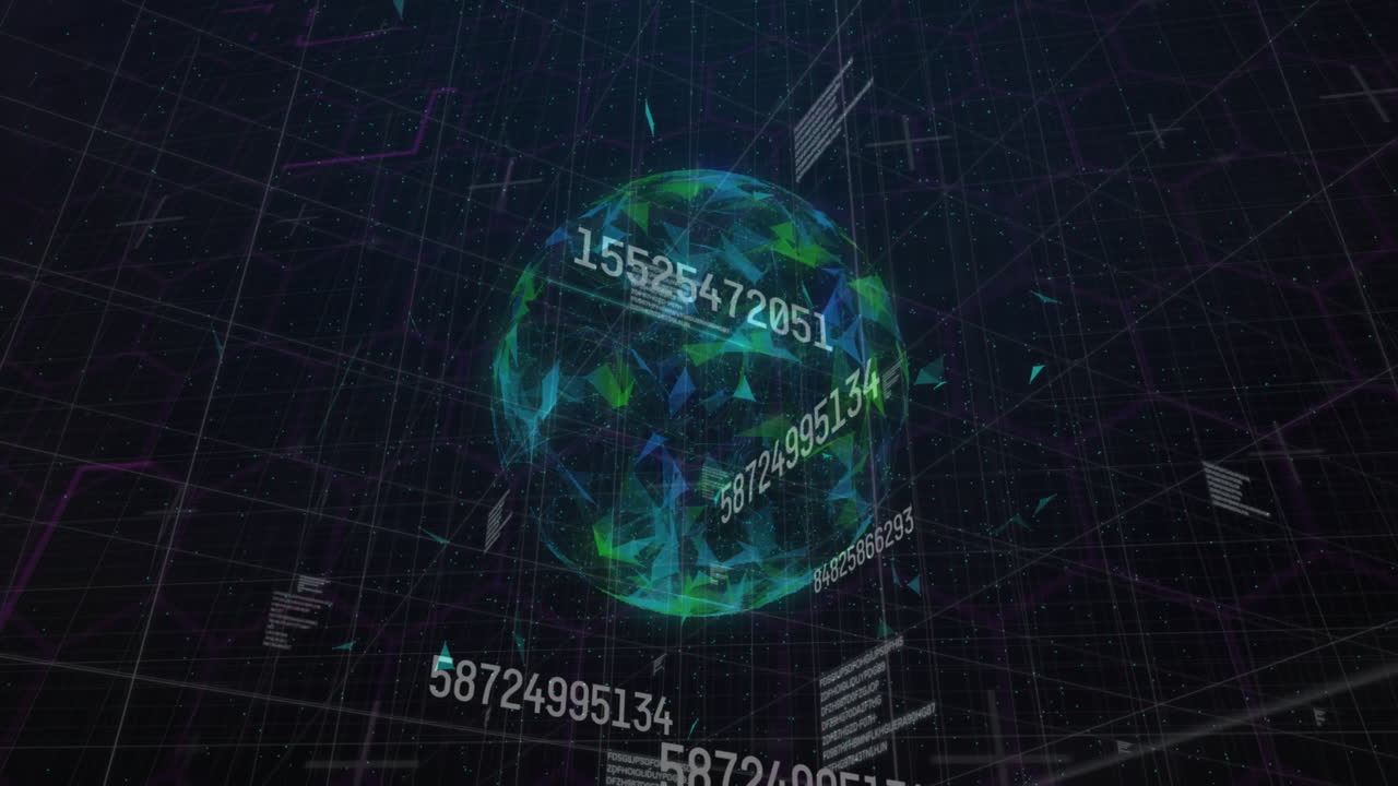 Animation of network of connections over globe on black background