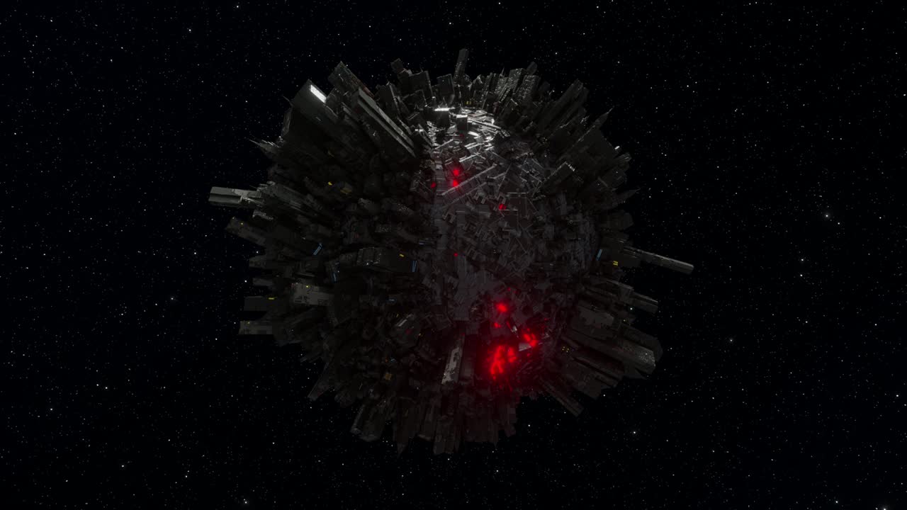 우주에서 도시를 회전 3d 원활한 루프