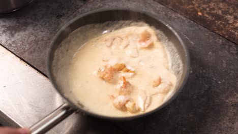 cooking creamy shrimp dish