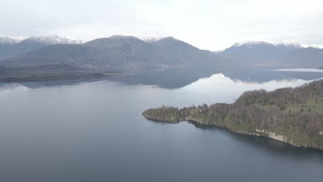 Aerial-shot,-Maihue-lake-in-south-of-Chile