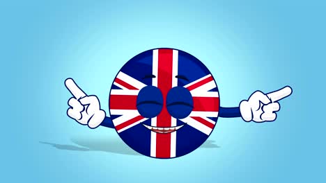 cartoon great britain united kingdom  dance with face animation with alpha matte