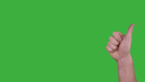 thumb goes up isolated against green background animated to subscribe and rate