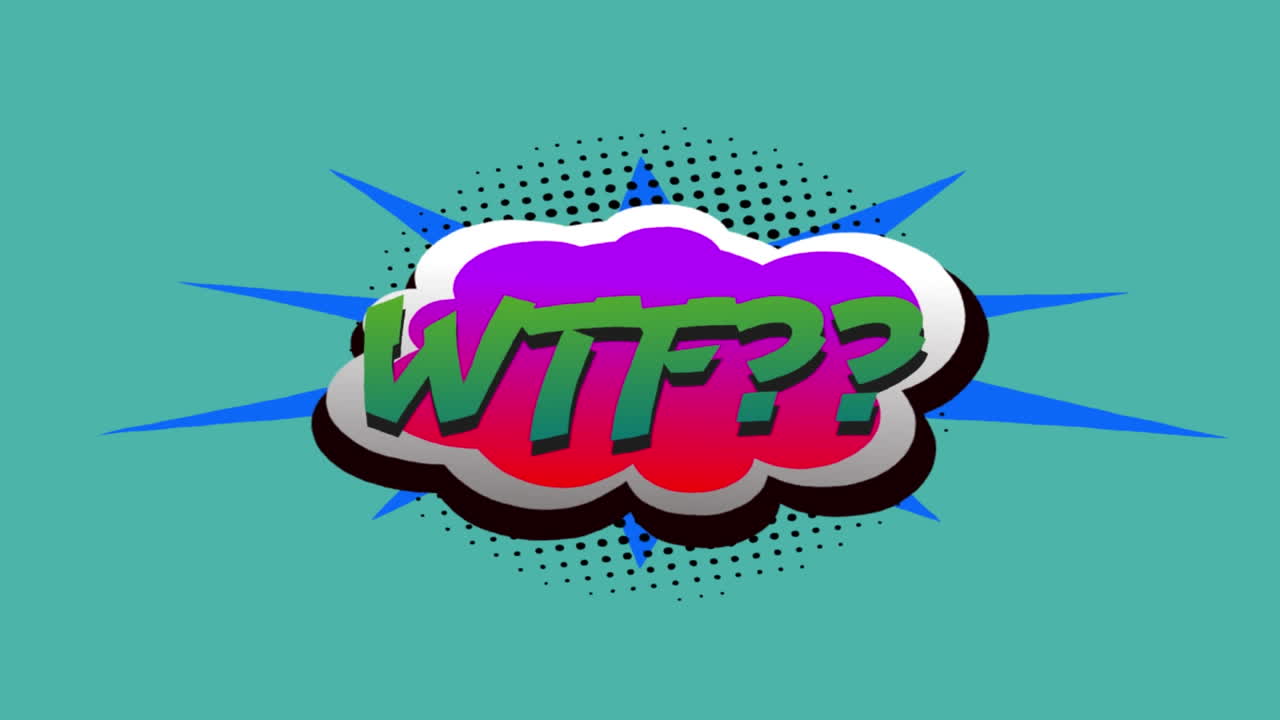 animación de 5 textos de opciones cómicas en diferentes fondos