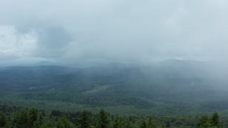 an aerial shot of the seneca creek valley as seen from spruce knob, the highest point in west virginia