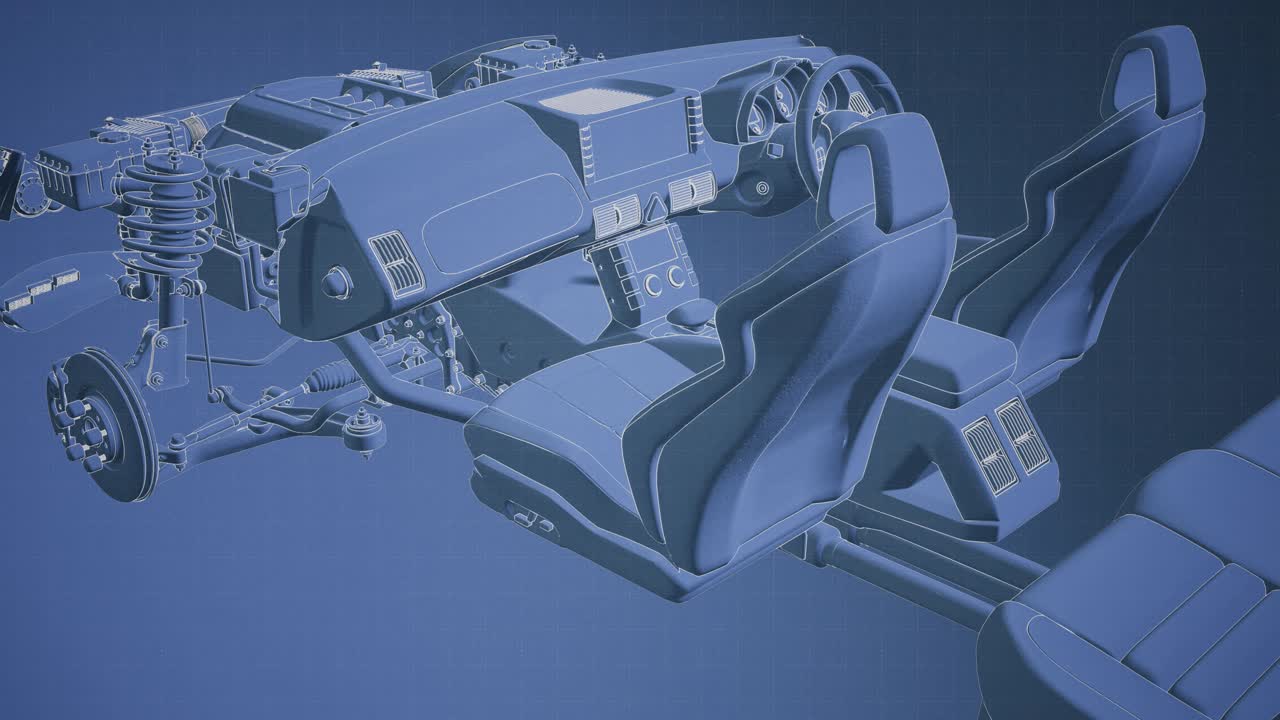 motor y otras partes visibles en el coche